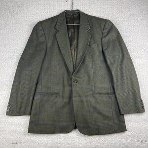 Cashmere Misto Italy Blazer Mens 42 Green Plaid Lanificio Campore Wool Cashmere